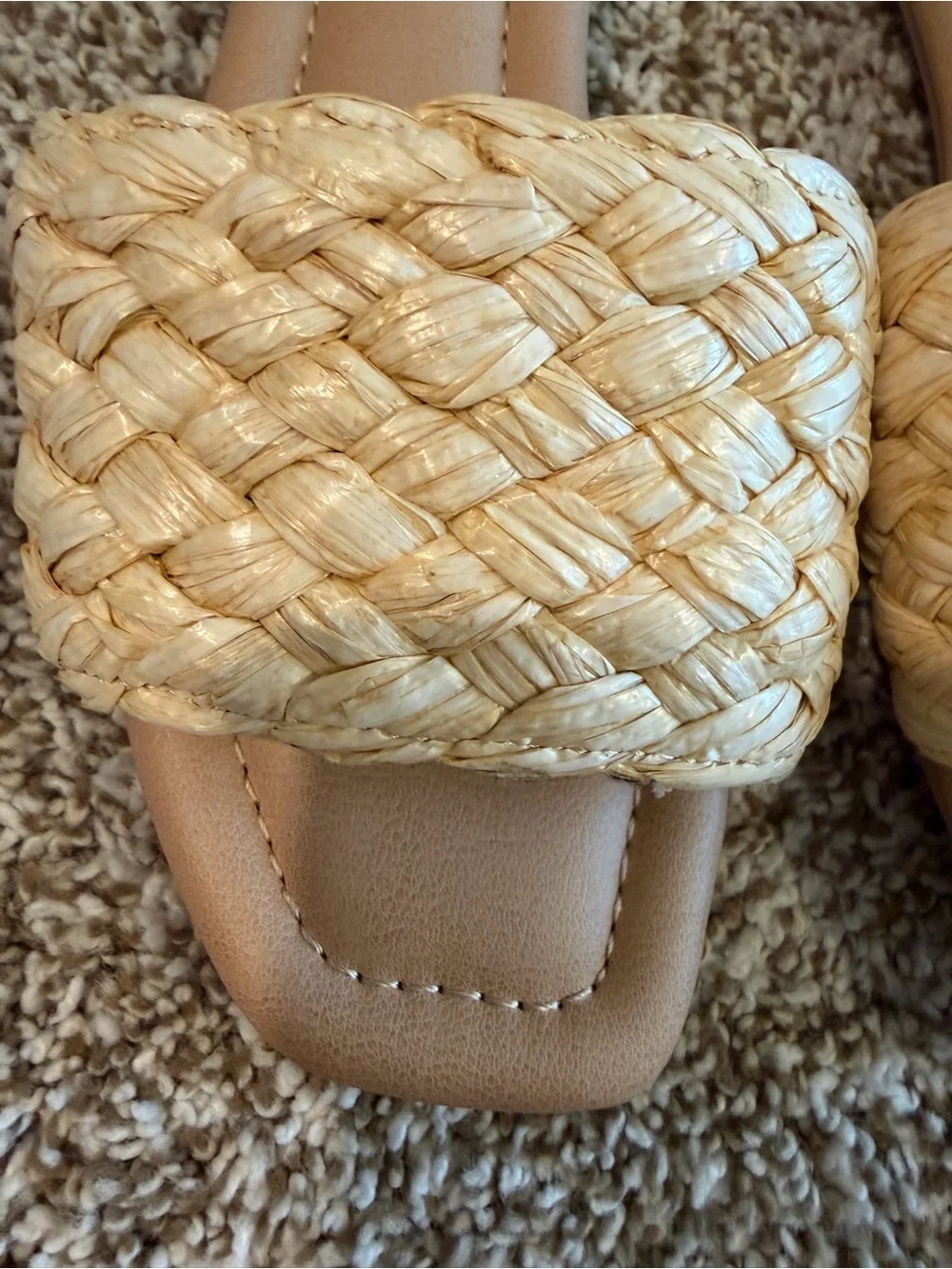 Neutral Braided Slide Sandals - Women - Size 6.5
